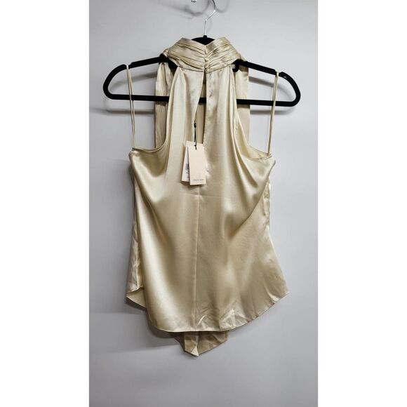 CINQ À SEPT Karla Silk Halter Top 100% silk - Picture 2 of 5